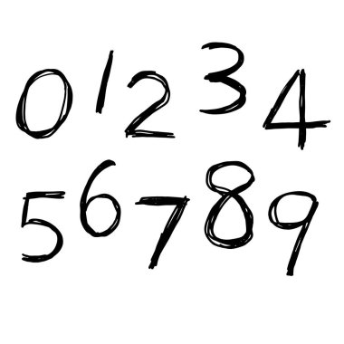 rakamlar el çizimi harfler