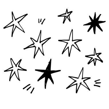 El yazısı yıldız illüstrasyon kümesi: vektör