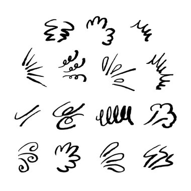 El çizimi efekt resimleme seti