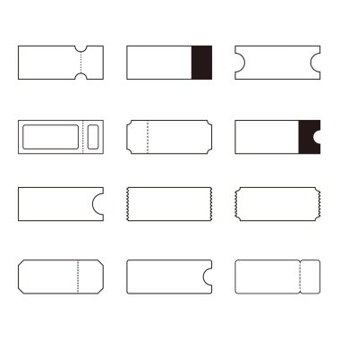 Çeşitli bilet illüstrasyon kümesi: vektör