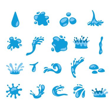 Su illüstrasyon kümesi: Vektör