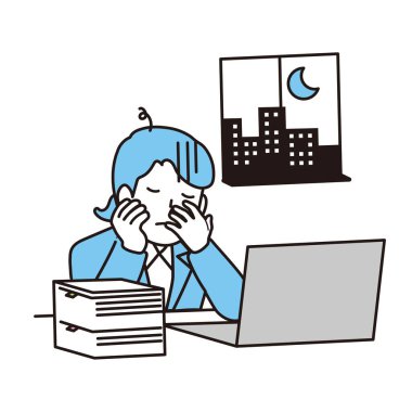 Fazla mesai yapan işçiler: Vektör