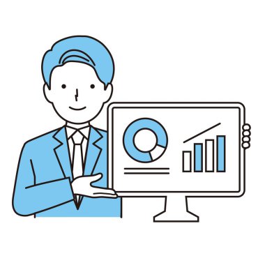 Bilgisayarında veri gösteren bir adam