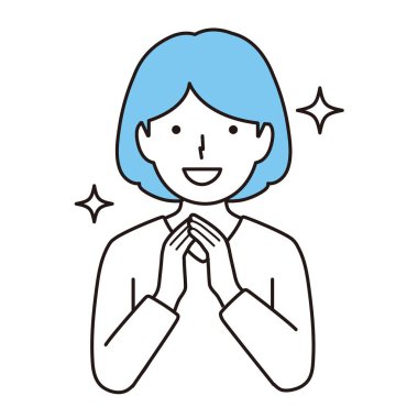 Mutlu kadın çizimi: vektör