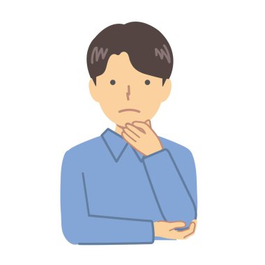 Düşünce pozisyonunda erkek illüstrasyonu