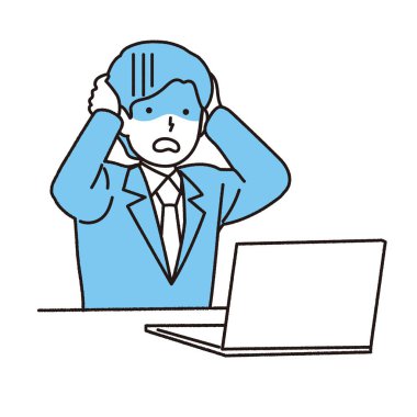 Bilgisayar kullanan adam: Vektör