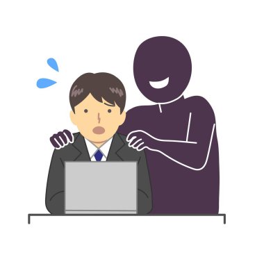 Çalışan tacizi illüstrasyonu: vektör