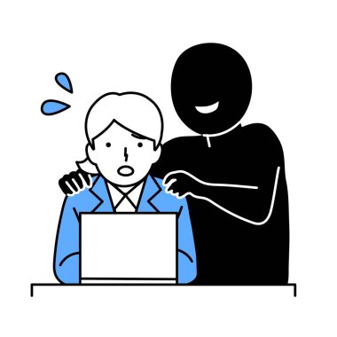 Çalışan tacizi illüstrasyonu: vektör