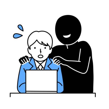 Çalışan tacizi illüstrasyonu: vektör