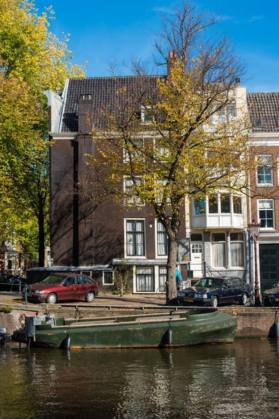 Amsterdam Sonbahar Şehir Kanalları — Stok fotoğraf