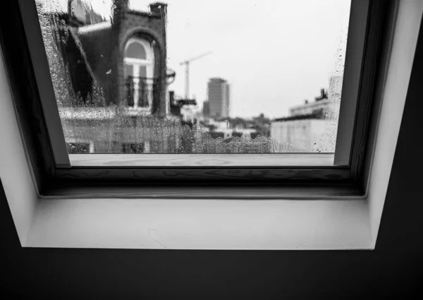 Widok Okna Amsterdamie — Zdjęcie stockowe