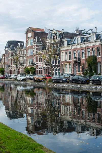 Casas Amsterdam Reflejo Del Canal — Foto de Stock