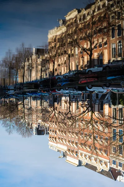 Amsterdam Daki Şehir Kanalı Evleri — Stok fotoğraf