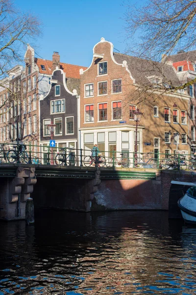 Casas Canal Cidade Amsterdã — Fotografia de Stock