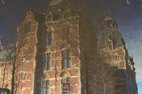 Városi Csatornaházak Itt Amszterdam — Stock Fotó