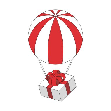 Yetenekli vektör illüstrasyon hava balonu. Isometric tarzı
