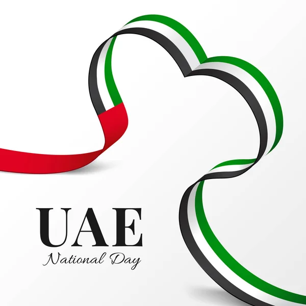 Vector Illustration National Day Emirados Árabes Unidos Fita — Vetor de Stock