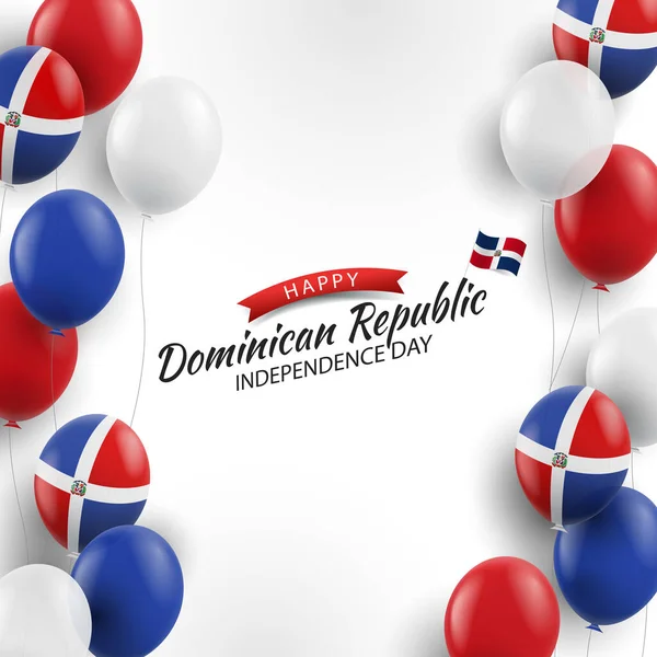 Vector Iilustración Del Día Independencia República Dominicana Fondo Con Globos — Vector de stock
