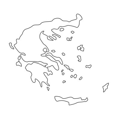 Vector Illustration. Line Map of Greece