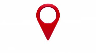 Location Pin pointer Animated. Red gps pin
