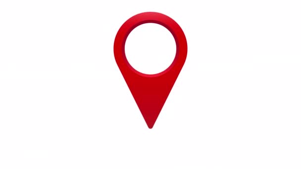 Wskaźnik Lokalizacji Pin Animated Czerwony Gps Pin — Wideo stockowe
