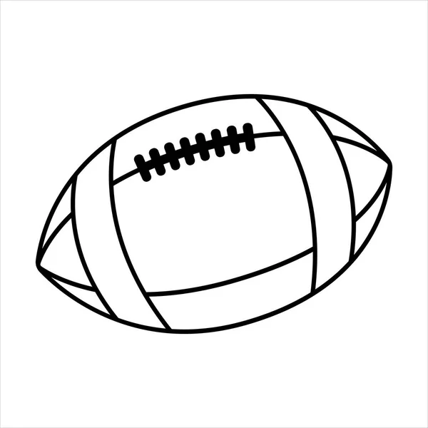 Icône Balle Rugby Icône Style Linéaire Isolé Sur Fond Blanc — Image vectorielle