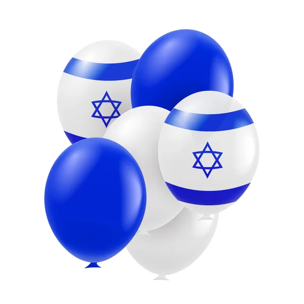 Ilustracja Wektora Flaga Izraela Kształcie Balonu Tło Balonami — Wektor stockowy