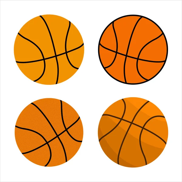 Illustration Vectorielle Balles Basket Isolées Sur Fond Blanc — Image vectorielle