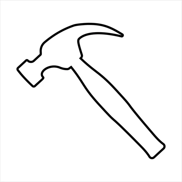 Hammer Ikon Lineær Stil Ikon Isoleret Hvid Vektorillustration – Stock-vektor