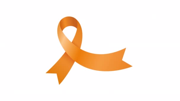 Ribbon Multiple Sclerosis Awareness Latar Belakang Transparan Dengan Kanal Alfa — Stok Video