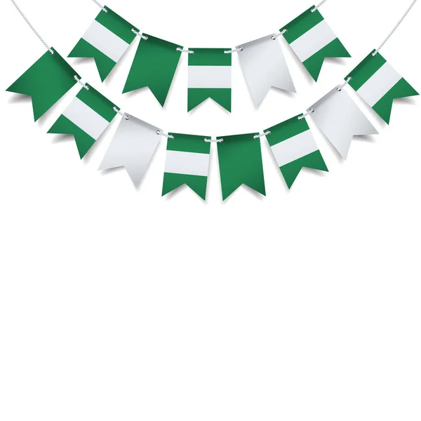 stock vector Vector Illustration of  Nigeria Democracy Day. Garland with the flag of Nigeria on a white background