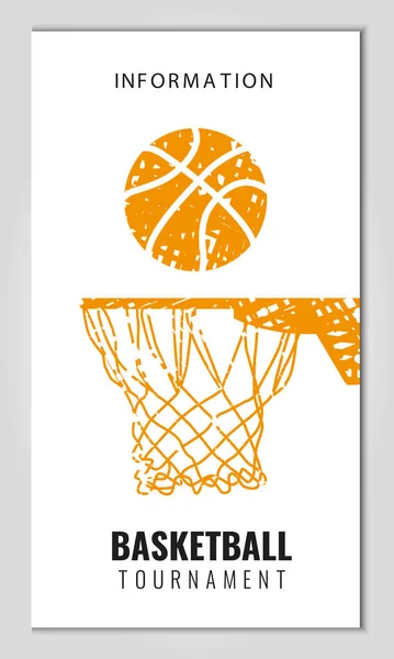 Vector Illustratie Basketbal Toernooi Wedstrijd Spel Gebruik Als Reclame Uitnodiging — Stockvector