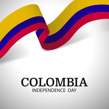 Vector Illustration of Colombia Independence Day. Ribbon