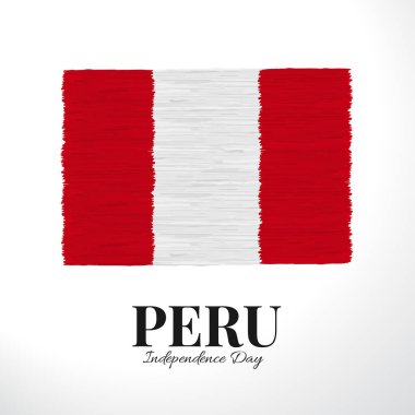 Peru Bağımsızlık Günü 'nün Vektör İllüstrasyonu. Peru bayrağıyla arka plan