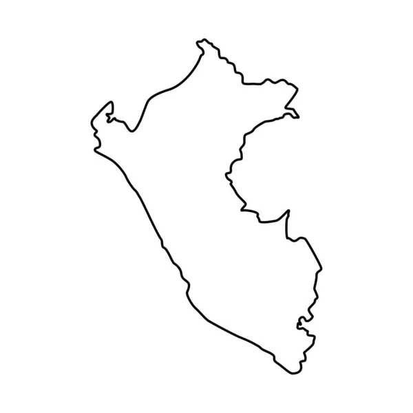 Illustration Vectorielle Carte Ligne Pérou — Image vectorielle