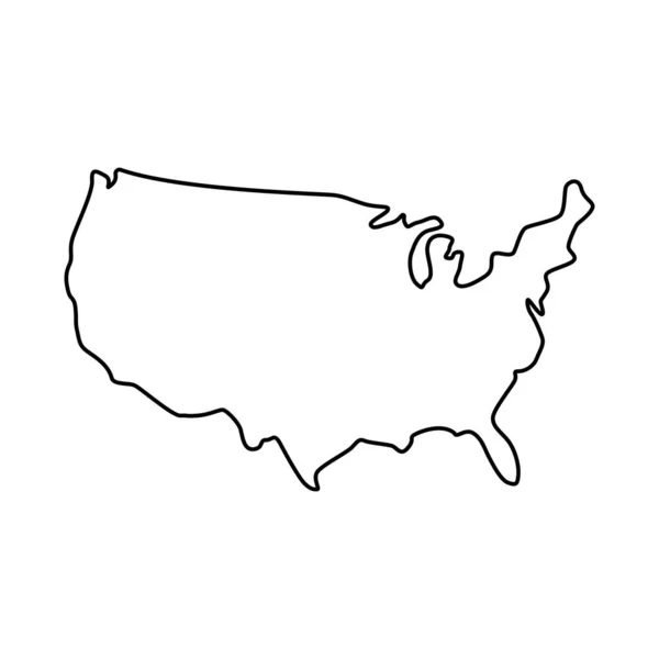 Illustration Vectorielle Carte Ligne Des États Unis — Image vectorielle