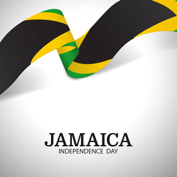 Vector Illustration of  Jamaica Independence Day. Ribbon