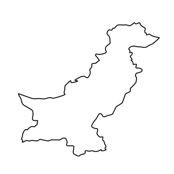 Vector Illustration Line Map Pakistan — Stock Vector