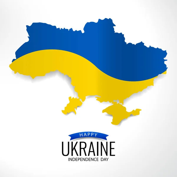 Векторная Иллюстрация Дня Независимости Украины Карта Флаг Украины — стоковый вектор
