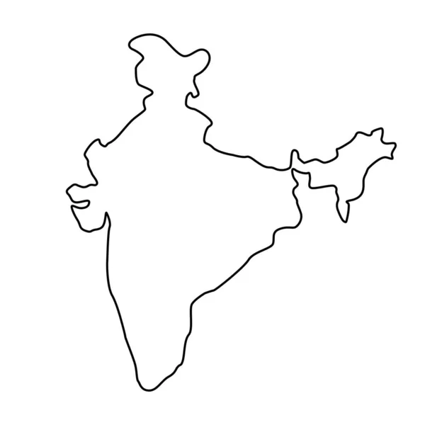 Векторная Иллюстрация Линейная Карта Индии — стоковый вектор