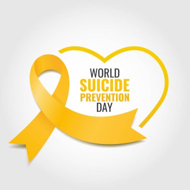 Vector Illustration of World Suicide Prevention Day. Ribbon