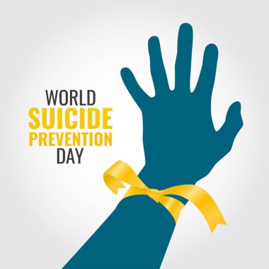 Dünya İntihar Önleme Günü 'nün Vektör İllüstrasyonu.