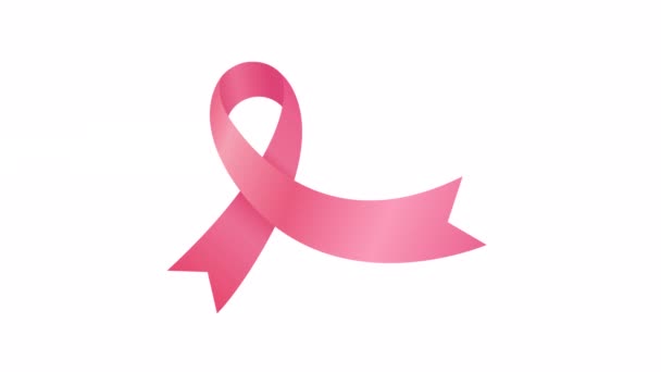 乳腺癌意识月 具有Alpha通道的透明背景 — 图库视频影像