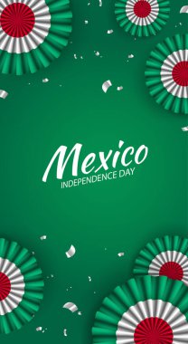 Meksika 'nın Bağımsızlık Günü' nün Vektör İllüstrasyonu. Kutlama afişi. Kokain