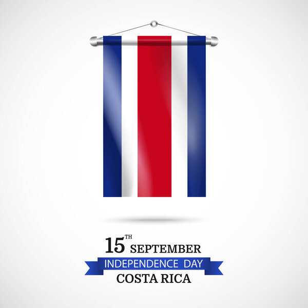 Векторная иллюстрация. День независимости в Коста-Рике. Фон с флагом