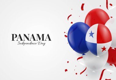 Panama Bağımsızlık Günü 'nün Vektör İllüstrasyonu. Balonlu arkaplan