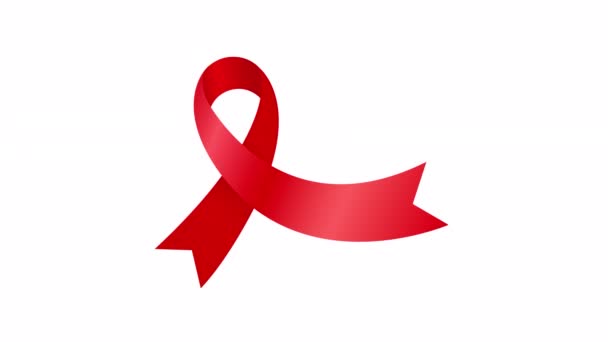 Faixa Sensibilização Aids Fundo Transparente Com Canal Alfa — Vídeo de Stock