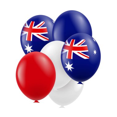 Avustralya Günü 'nün Vektör İllüstrasyonu. Balonlar