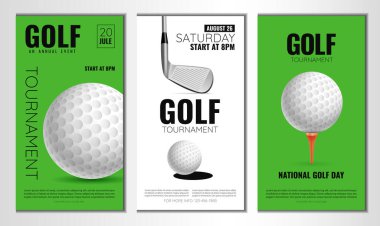 Golf turnuvası, maç, oyun hakkında vektör illüstrasyonu. Reklam, davetiye, afiş, poster olarak kullan