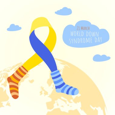 Dünya Down Sendromu Günü 'nün Vektör İllüstrasyonu.